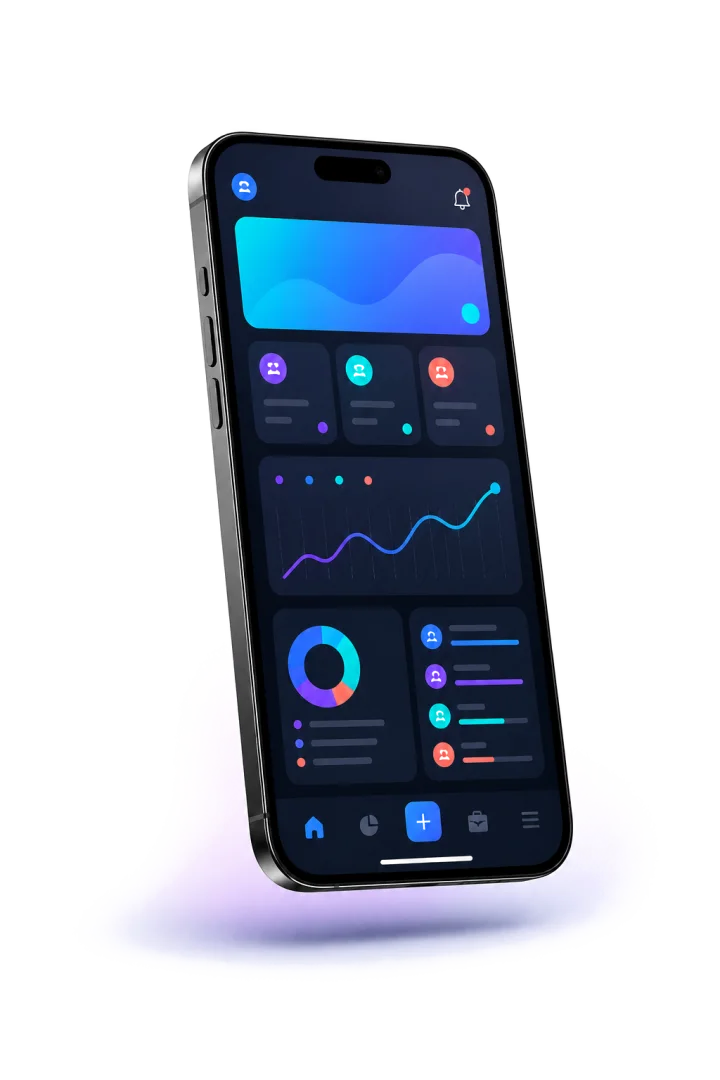 Smartphone med moderne app-interface
